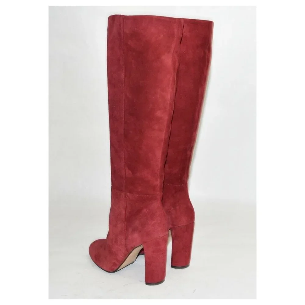 New! VINCE CAMUTO Femmie Tall Shaft Boot Red Suede Size 6.5 M T2 - Picture 5 of 8